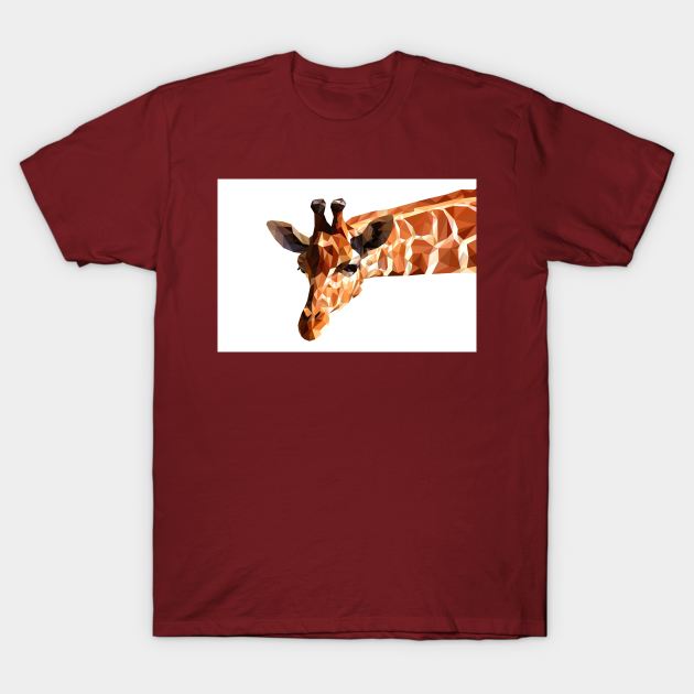 Cute giraffe in low poly geometric design T-Shirt by Montanescu